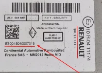 Decodare radio auto Renault Megane III 2015 – Cod deblocare 281158566R281158566R